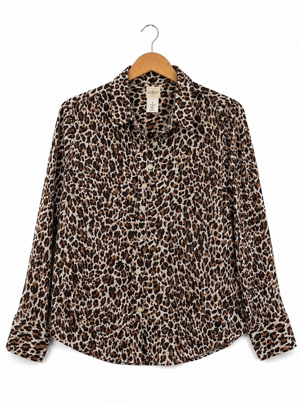 J.Crew Leopard Print Button Up Shirt Women’s Small 100% Cotton